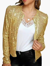 Full Size Sequin Long Sleeve Jacket