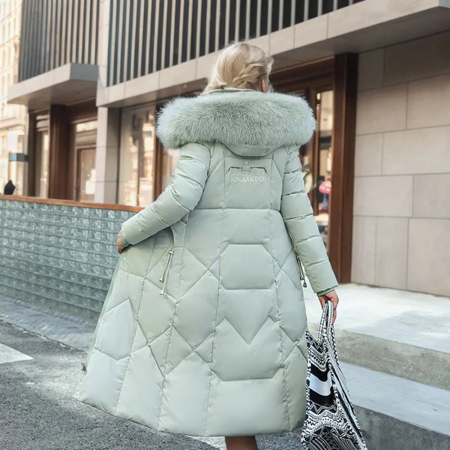 Jessica | Women's Winter Quilted Coat with Hood Trim