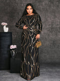 Long Sleeve Sequins Plus Prom Dress