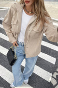 2 in 1 Thermal Knit Textured Hooded Jacket