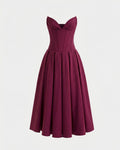 Strapless High Waist Mid Length-Dress