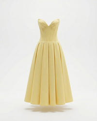 Strapless High Waist Mid Length-Dress