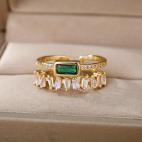 Emerald Interlace Statement Ring