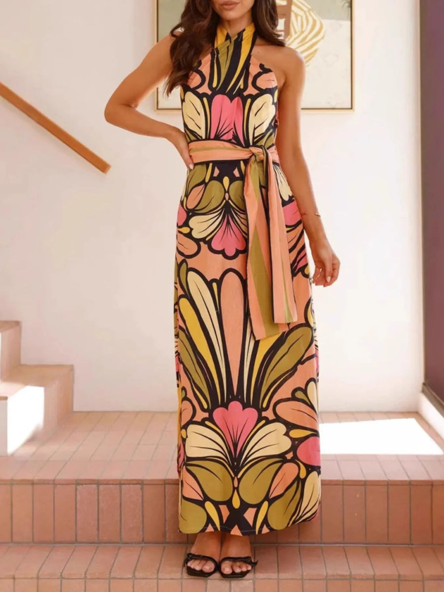 Margot Printed Halter Maxi Dress