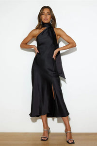Vivienne Satin Backless Midi Dress
