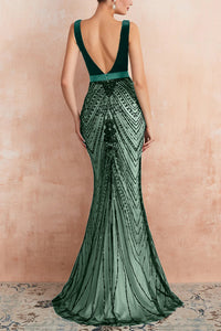 Valentina Sequin Backless Maxi Dress
