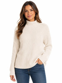 Margot Ribbed Mock Neck Sweater