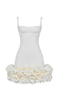 Ivory Ruffle Hem Dress