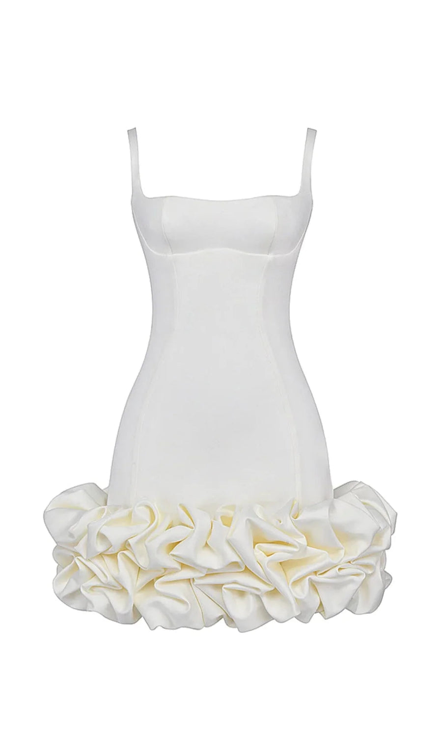 Ivory Ruffle Hem Dress