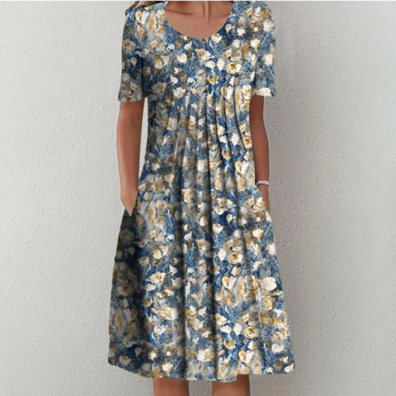 Carolin | Women's Short Sleeve Floral Dress