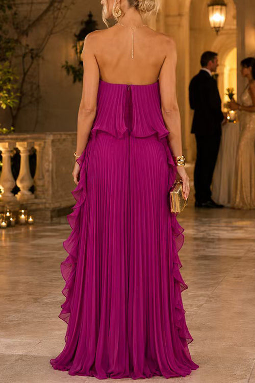 Margot Strapless Ruffle Maxi Dress