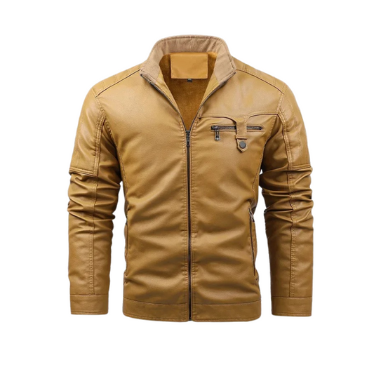 Dante - Retro Fleece Lined Leather Jacket