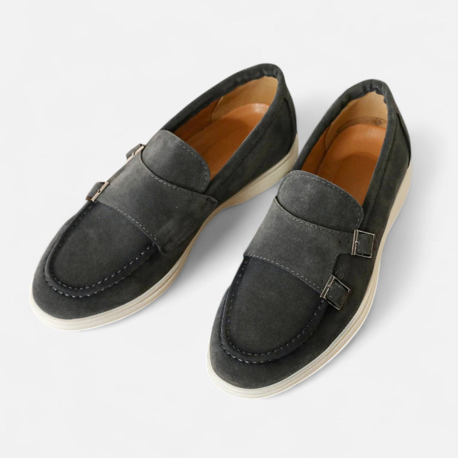 Men's Suede Monk Strap Loafers