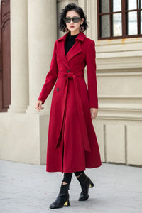 Wool Maxi Coat Double Breasted Fit & Flare Silhouette 5348
