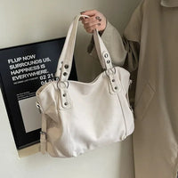 Mia | Women's Large Leather-Look Studded Shoulder Tote Bag