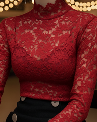 Pauline | Women's Spring Stand Collar Lace Blouse