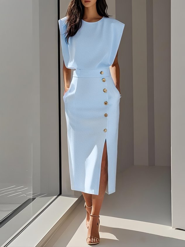 Nina | Midi Dress with Side Slit