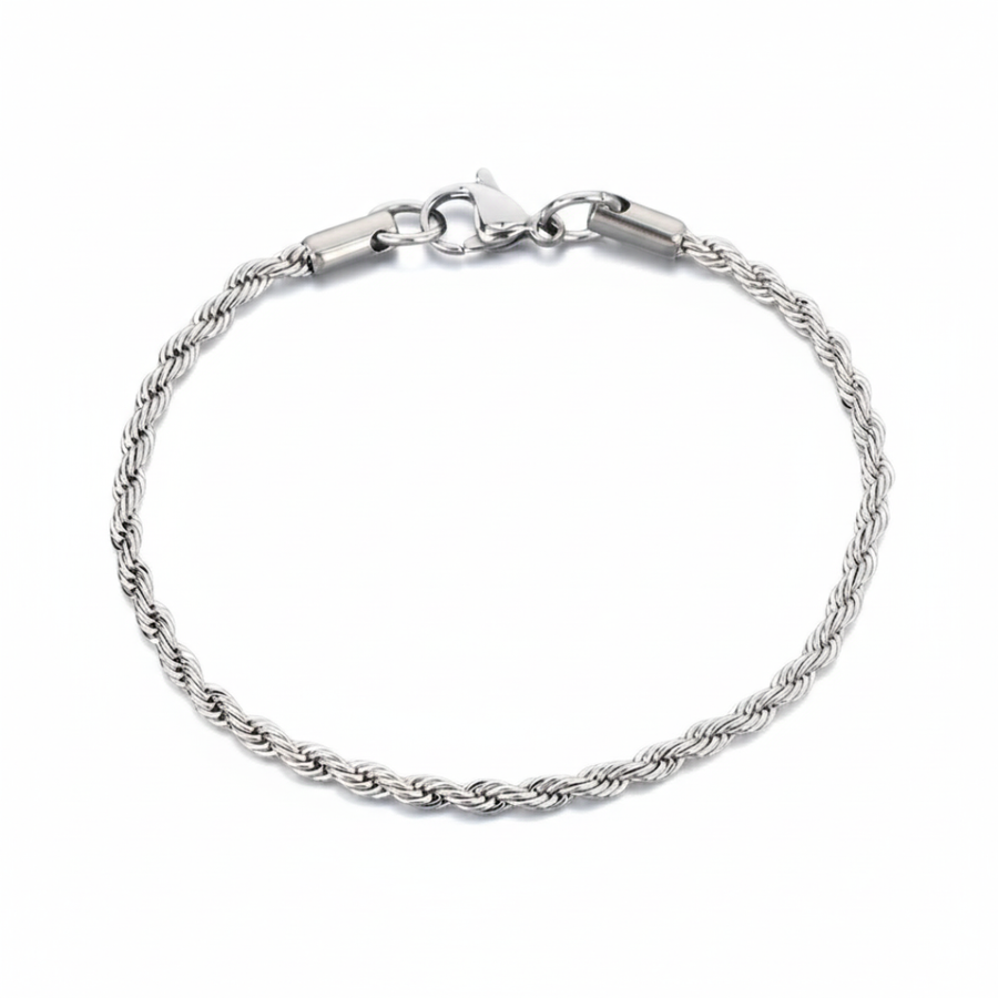 Rope Bracelet Silver 3mm