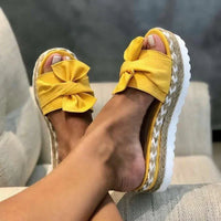 Gabriela | Women's Spring Slip-On Platform Sandals with Bow