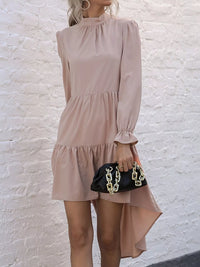 Valentina High-Low Flounce Dress in Sage