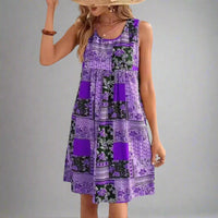 Sage | Women's Boho Patchwork Print Sleeveless Mini Dress