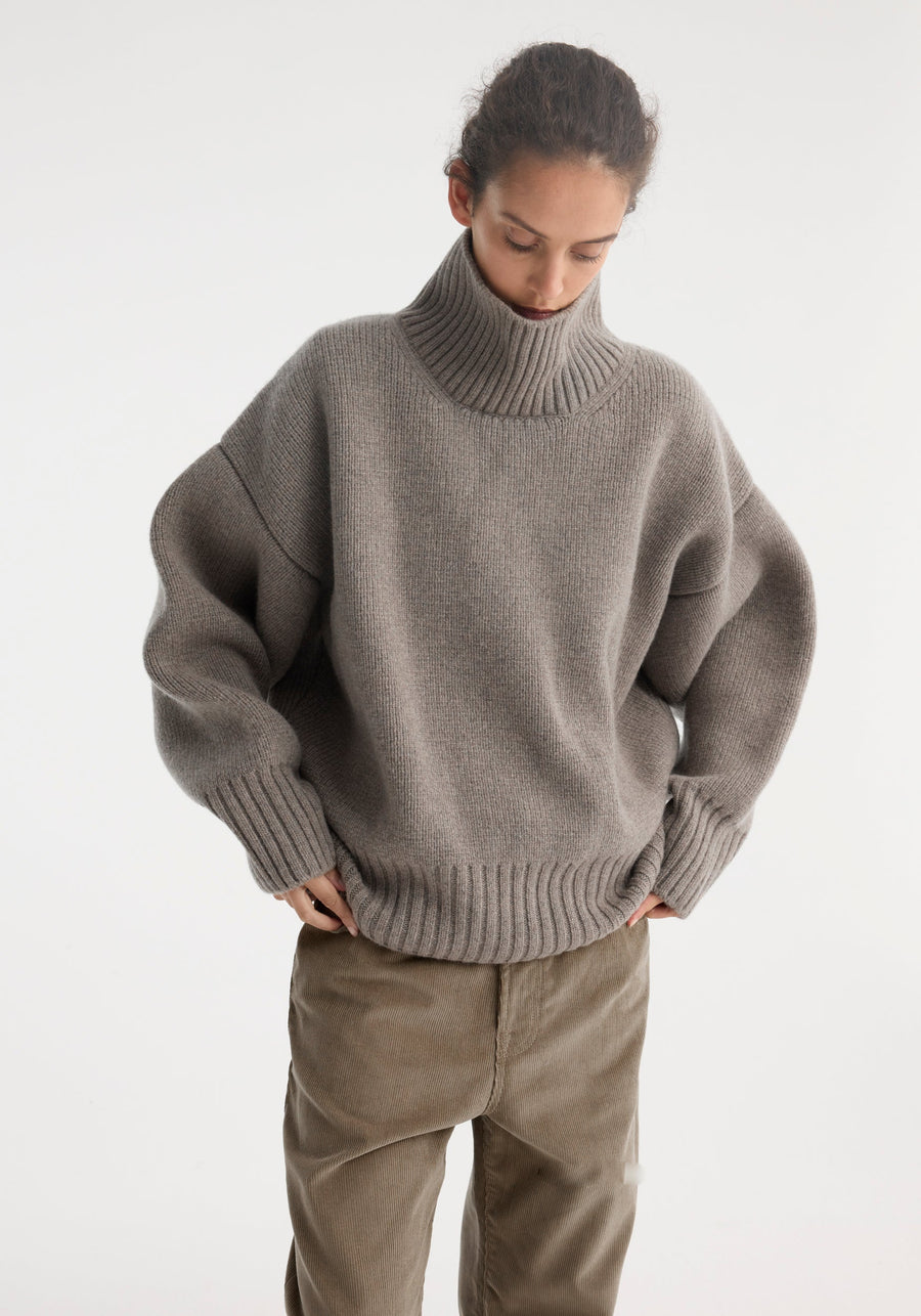 Sculptural Compact Turtleneck