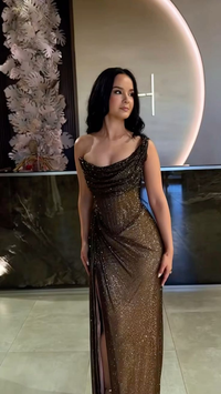Gorgeous One Shoulder Mermaid Long Formal Party Dress with Split