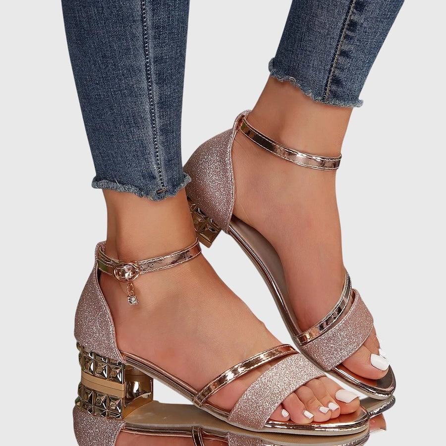 Martina | Women's Ankle Strap Block Heel Sandals