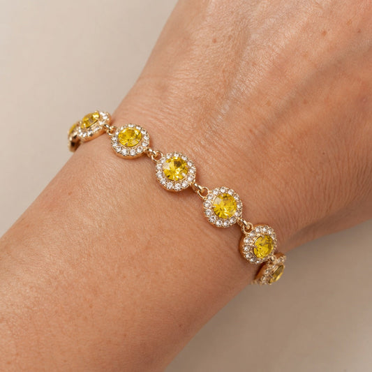 Radiant Round Rhinestone Bracelet
