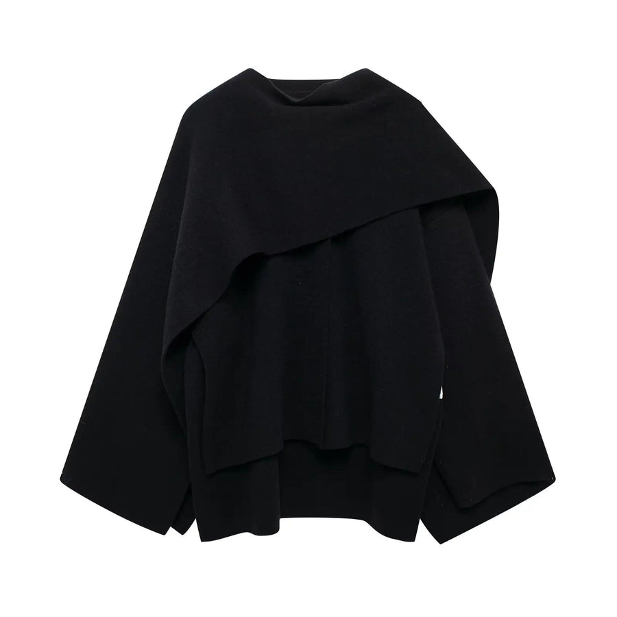 Stefanie | Women's Elegant Draped Cape Coat