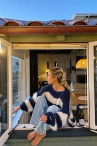 Hand Knit Striped Mohair Sweater: and Personalized Gift Etsy