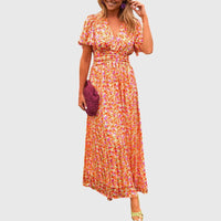 Leonie | Women's Short Sleeve Floral Maxi Dress