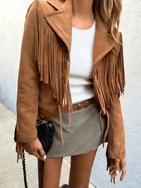 Natalie | Women's Boho Chic Faux Suede Fringe Jacket