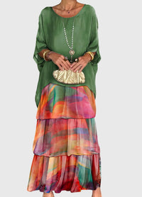 Julia | Womens Boho Layered Maxi Shorts Dress