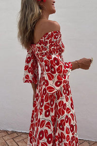 Isadora Abstract Print Swing Maxi Dress