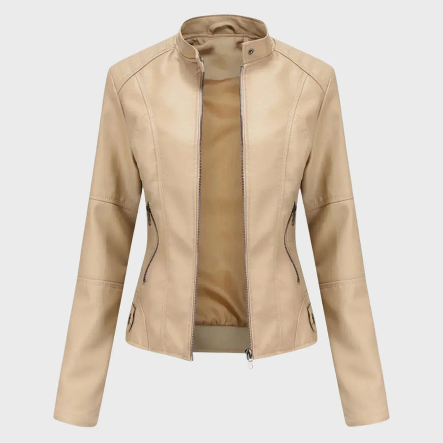 Sarah – Casual leather jacket for effortless elegance