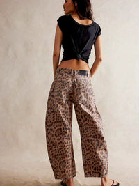 Lena | Women's Relaxed Fit Leopard Print Jeans