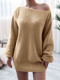 Cecilia Rib-Knit Mini Dress in Pastel Blue