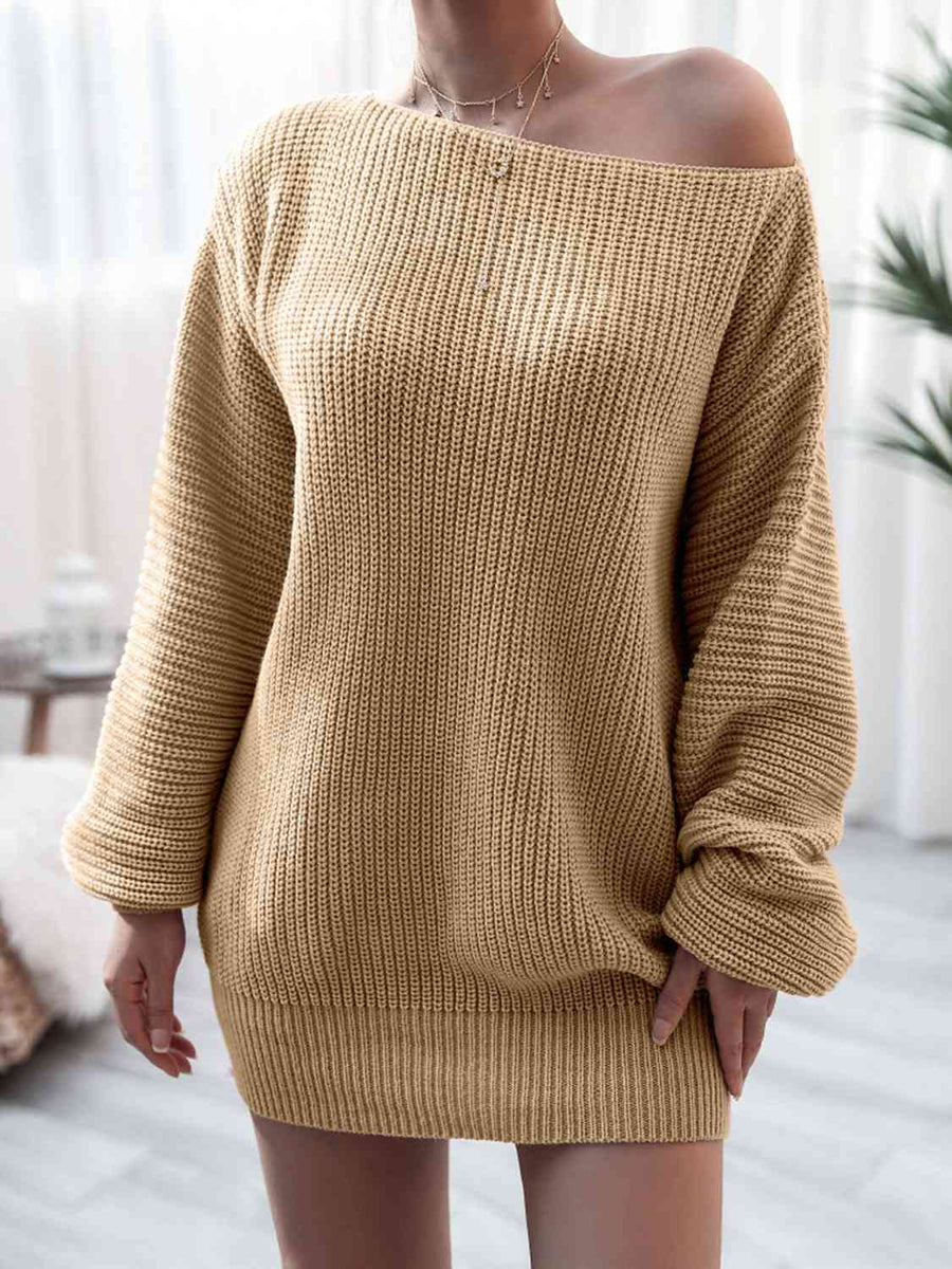 Cecilia Rib-Knit Mini Dress in Pastel Blue