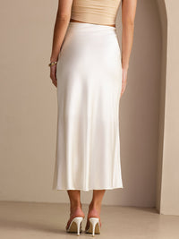 19Momme Silk High Waist Elegant Maxi Skirt