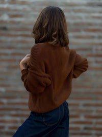 V Neck Button Up Knit Cardigan