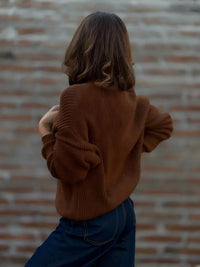V Neck Button Up Knit Cardigan