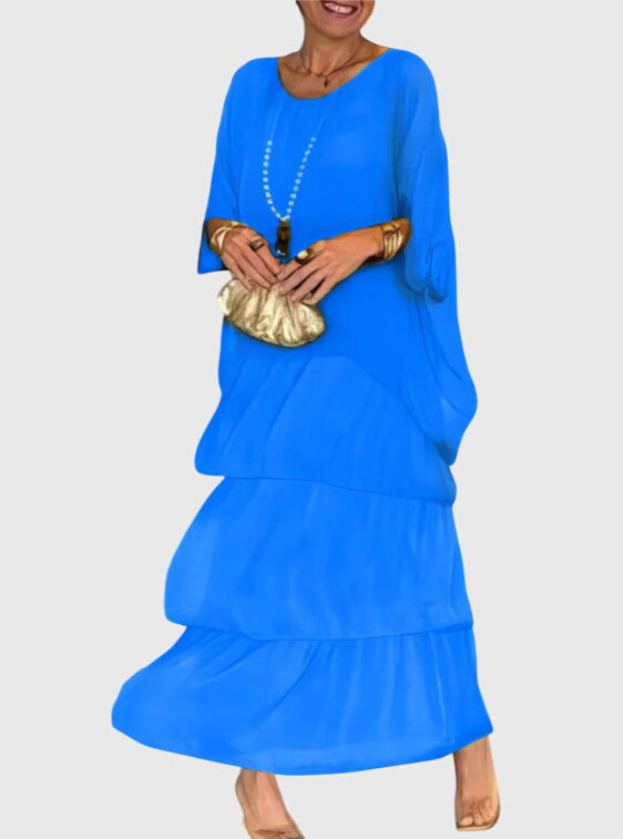 Julia | Womens Boho Layered Maxi Shorts Dress