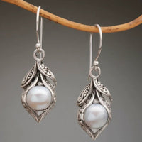 Graceful Pearl Carved Earrings