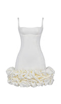 IVORY RUFFLE HEM DRESS-mini dresses-white-regular -hidden zipper-sexy-latest-new in dresses-party dress-prom dresses-homecoming dress-graduation dress-forma