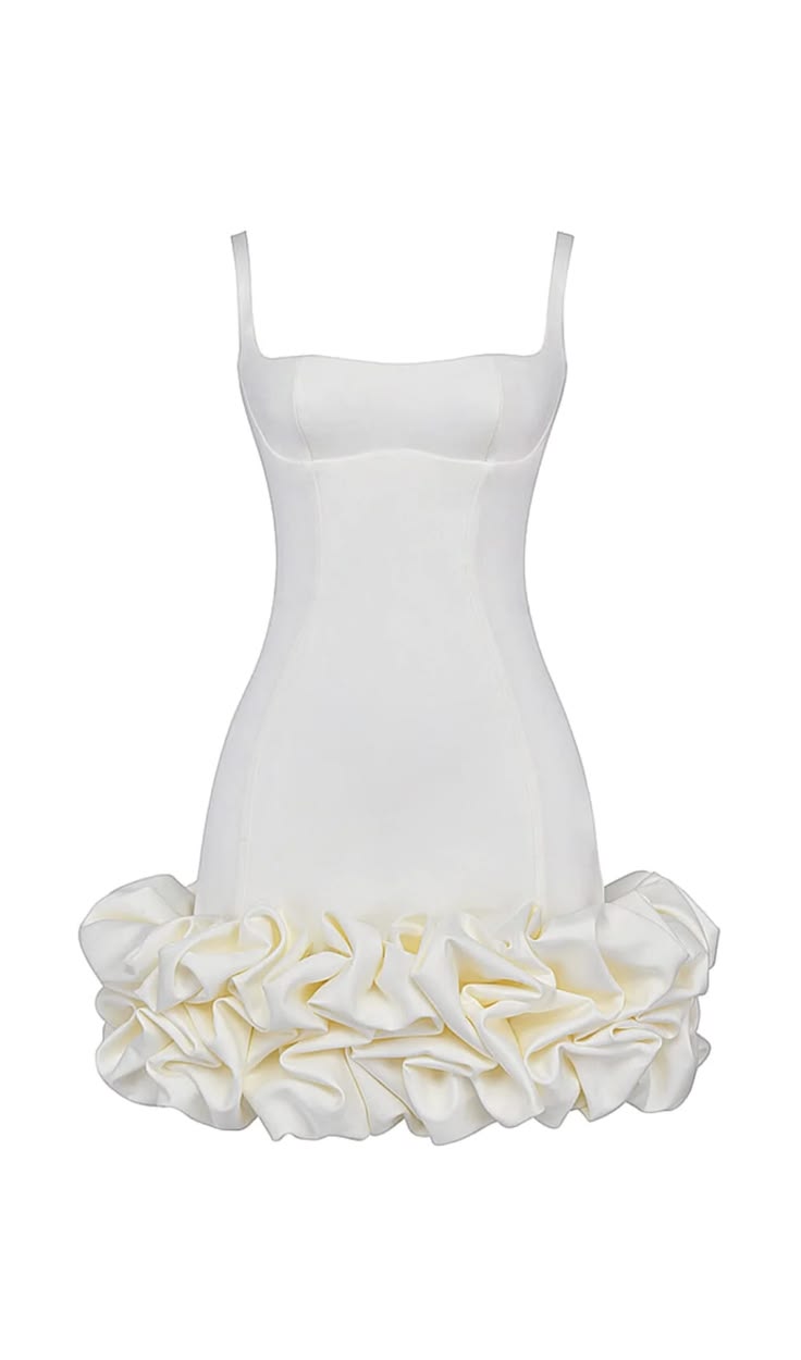 IVORY RUFFLE HEM DRESS-mini dresses-white-regular -hidden zipper-sexy-latest-new in dresses-party dress-prom dresses-homecoming dress-graduation dress-forma