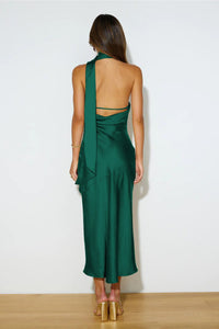 Vivienne Satin Backless Midi Dress