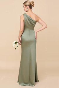 Adelaide Satin One-Shoulder Dress