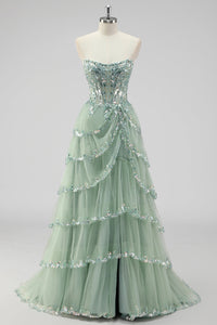Violetta Sequin Tiered Gown