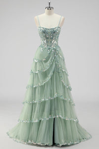 Violetta Sequin Tiered Gown